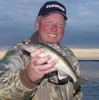 Jeff Sundin shows off a nice eating size Northern Minnesota Wallye, They don't all have to be big to be fun.