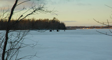Ice shacks on lake 12-02-10