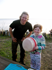 Nik and Mila Dimich Preparing Fish For Frying