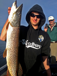 Brennan Biegler with Northern Pike Caught on lake Winniebigoshish