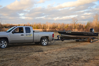 image of Lund Alaskan Boat rigged and ready for fishing