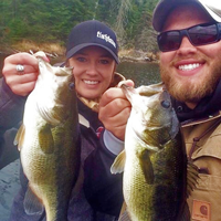 image of Amand Buer and Brett McComas with Largemouth Bass