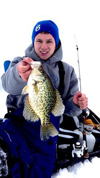 image of Tyler Mohr with big Crappie