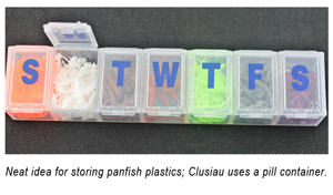 image of pill container for fishing plastics
