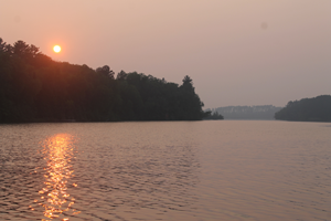 image of sunrise over the lake