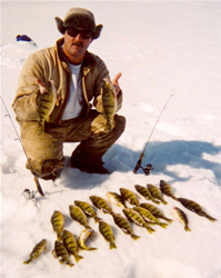 image of Craig Brown on Lake Winnie with Perch