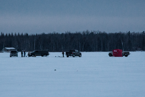 image of trucks on the ice