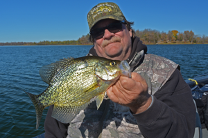 image of Marty Glackin with big Crappie