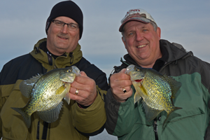 image of kevin scott and al heimer with big crappies