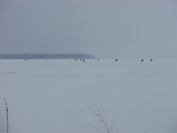 Ice Shelters on Lake Winnie