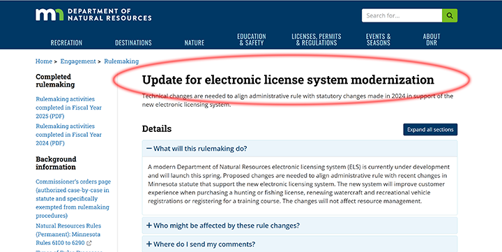 image links to new release about Minnesota Electronic Licensing System