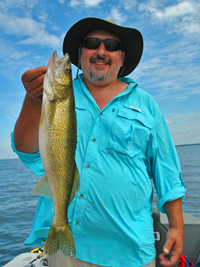 Frank Amore with Walleye caught on Lake Winnie