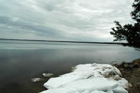 image of ice conditions on Bowstring Lake