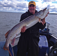 image of Steve Parker with the 2nd of 2 Cass Lake Muskies