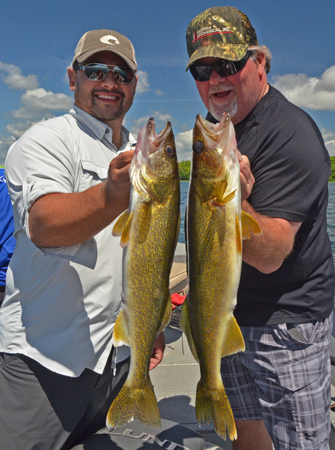 image of Tommy and Jeff Monton with Walleye double
