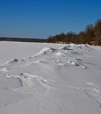 image of ice ridge on bowstring lake