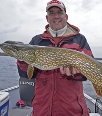 image of Chuck Wailor holding big Northern Pike