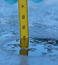 image of ruler showing ice thickness