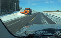 image of snowplow on US Hwy 2 on April 4th
