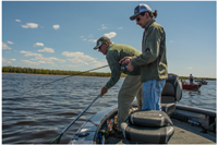 image of Mark and Adam Huelse fishing on Red Lake