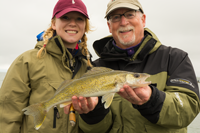 image chelsie anderson with leech lake walleye