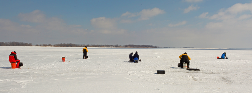image of ice fishermen