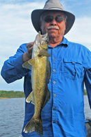 image of terry wickstrom with walleye