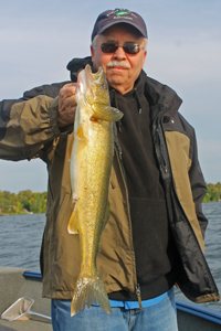 image of Terry Wickstrom with nice walleye