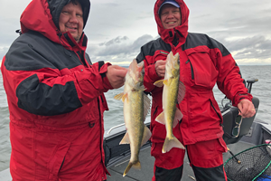 image of patrick and bob vrklan with walleye double header