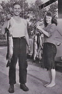 image of terry and betty clusiau with fish