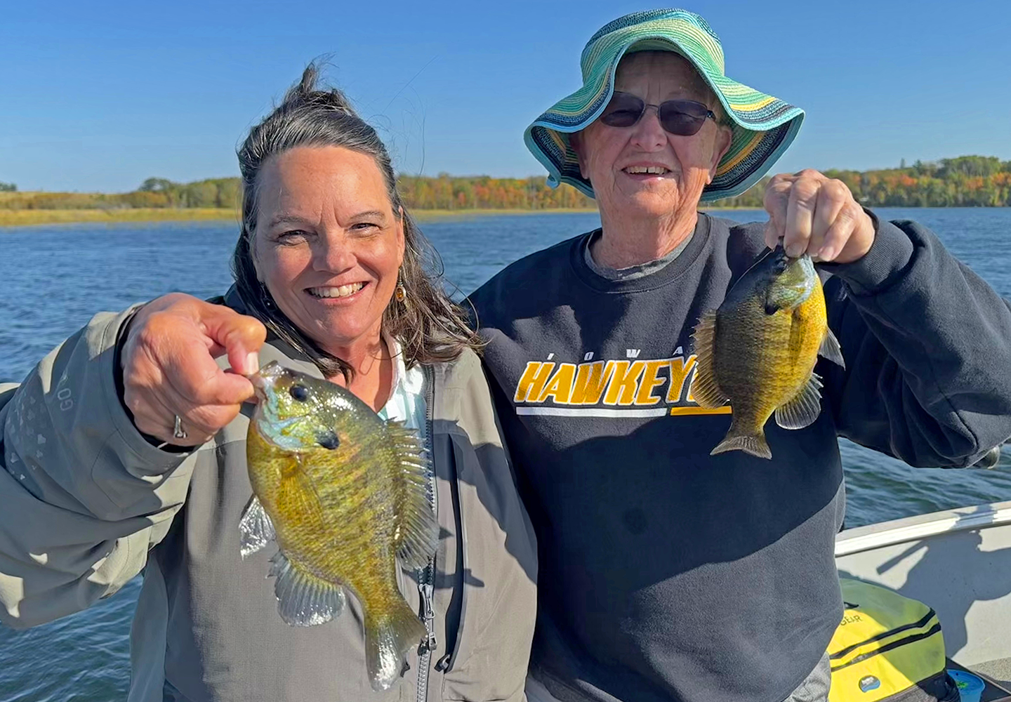 image of Susan Sundin and Karen Reynolds with pair of nice sunfish