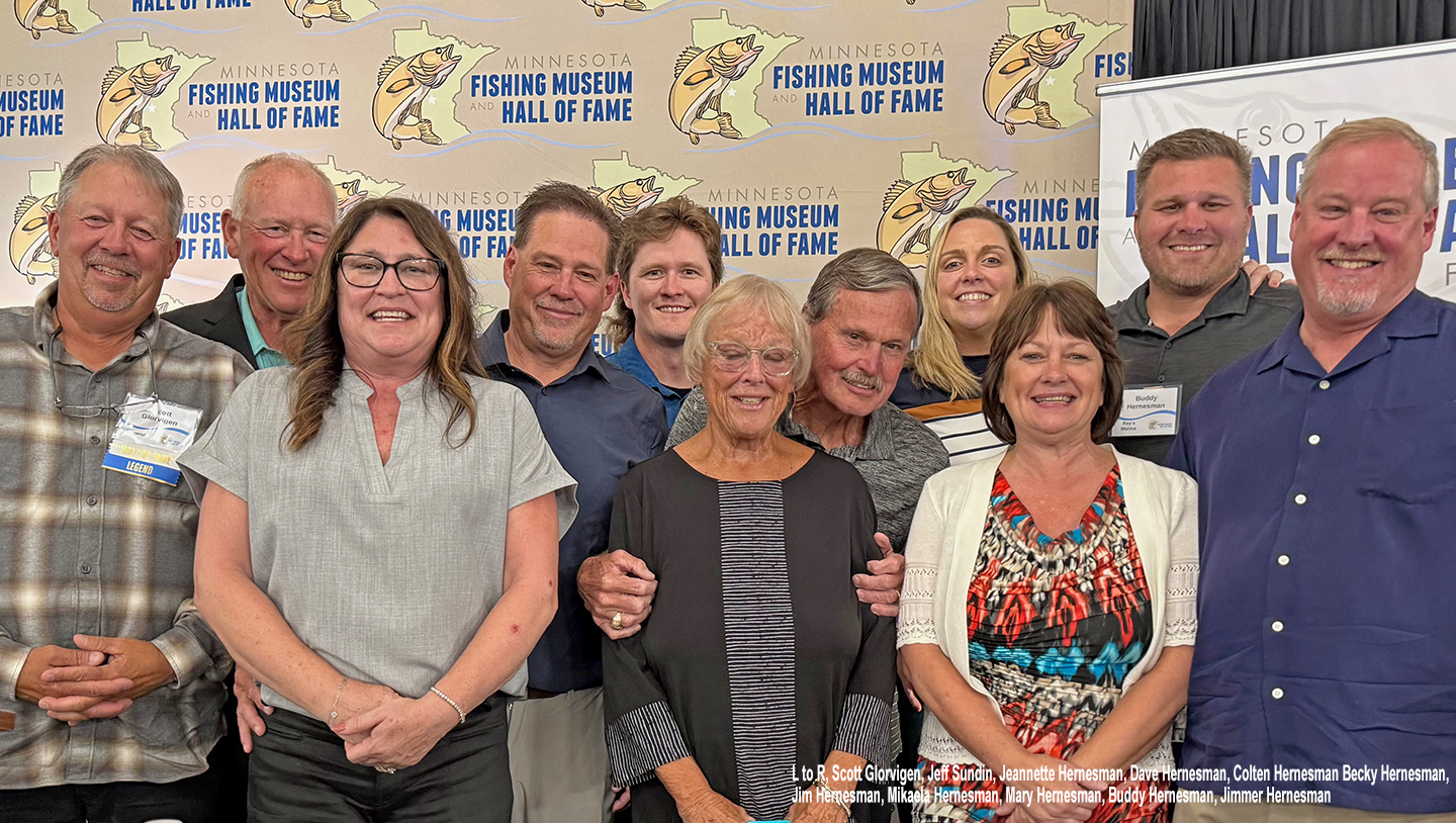 image of The Hernesman Family at the Ray's Marine induction into Minnesota's Fishing Hall of Fame