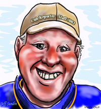 caricature image of fishing guide jeff sundin