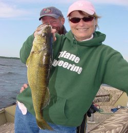 Plenty of Walleyes and a nice one like this made it a good day to be Jill